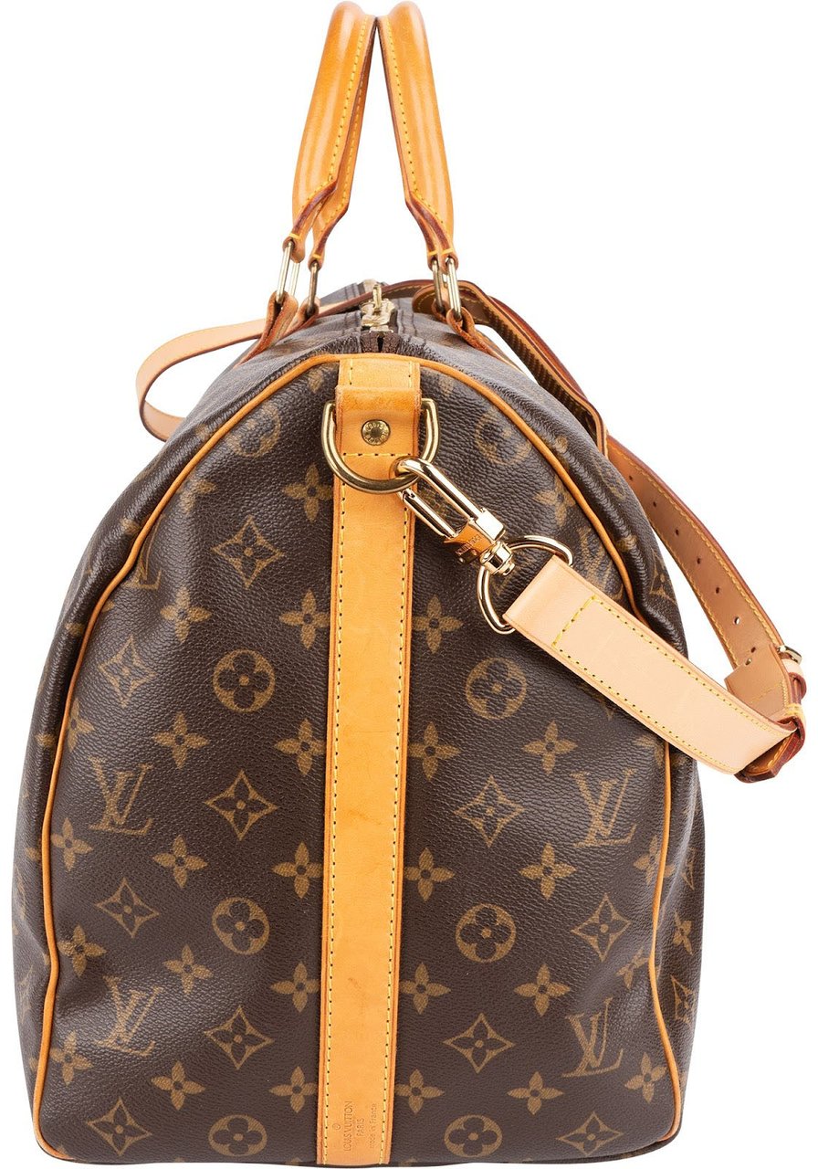 Louis Vuitton Monogram Canvas Keepall 50 Bandoulière Travel Bag Bruin