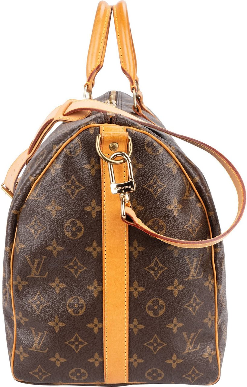 Louis Vuitton Monogram Canvas Keepall 50 Bandoulière Travel Bag Bruin