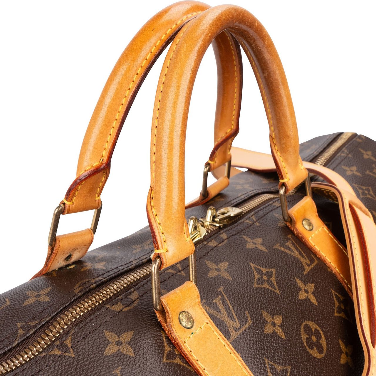 Louis Vuitton Monogram Canvas Keepall 50 Bandoulière Travel Bag Bruin