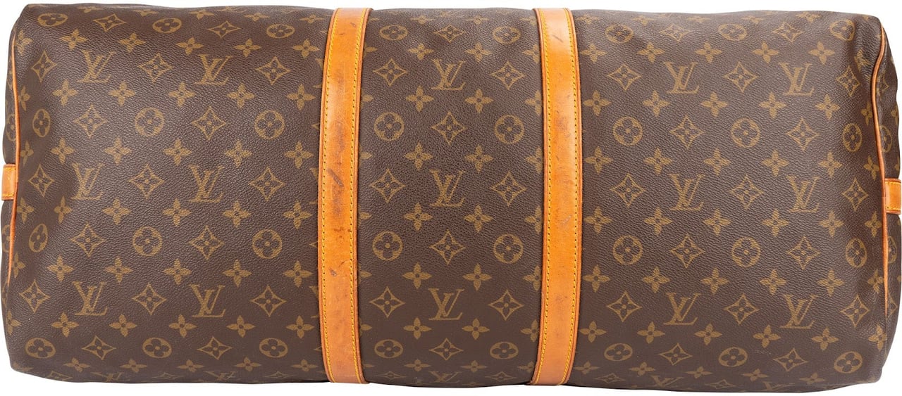 Louis Vuitton Monogram Canvas Keepall 60 Bandoulière Travel Bag Bruin