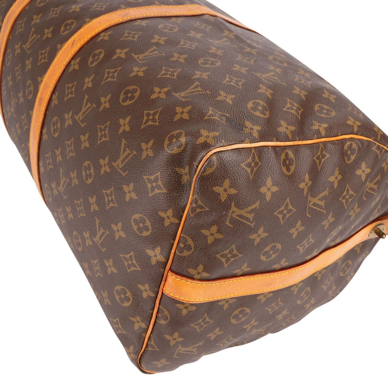 Louis Vuitton Monogram Canvas Keepall 60 Bandoulière Travel Bag Bruin