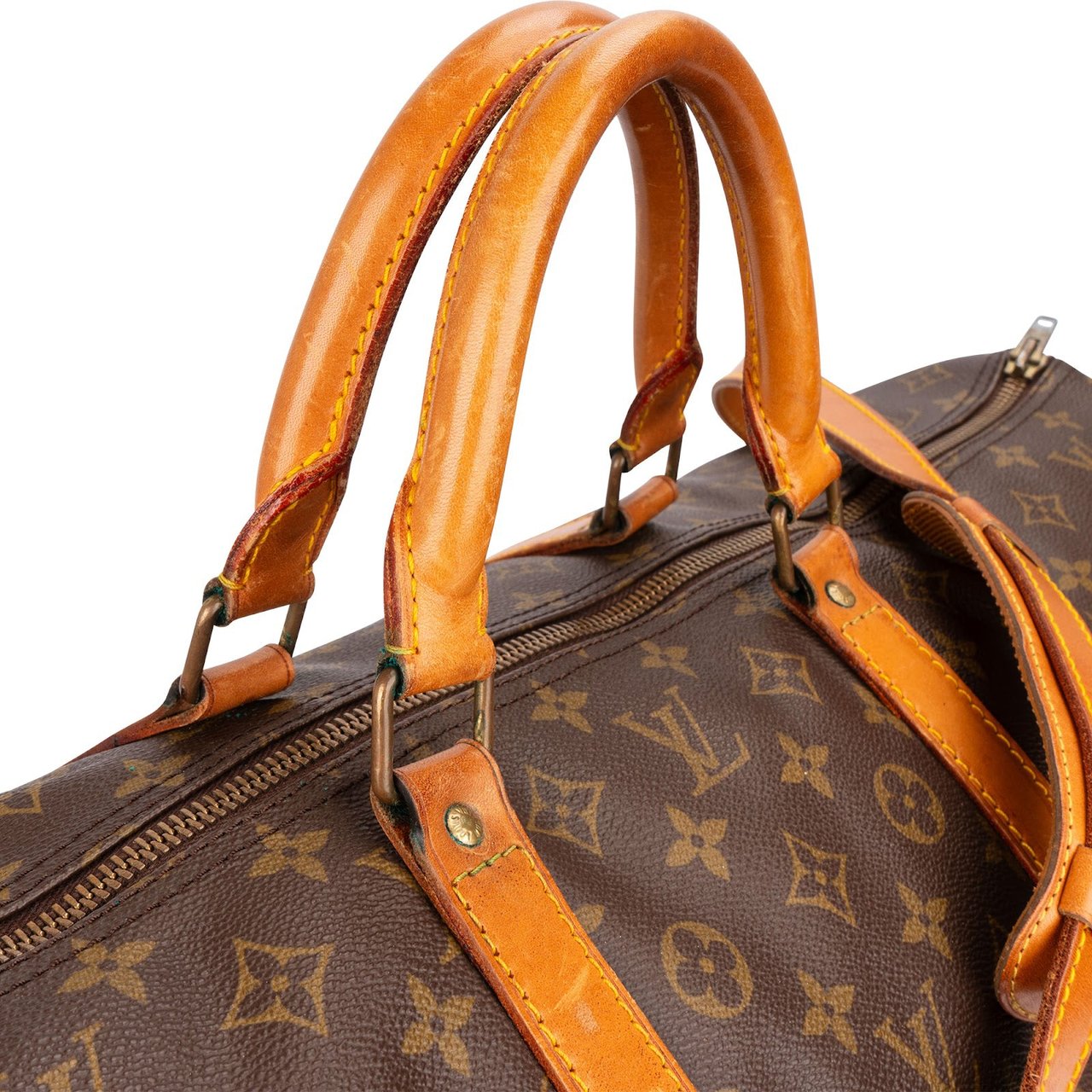 Louis Vuitton Monogram Canvas Keepall 60 Bandoulière Travel Bag Bruin