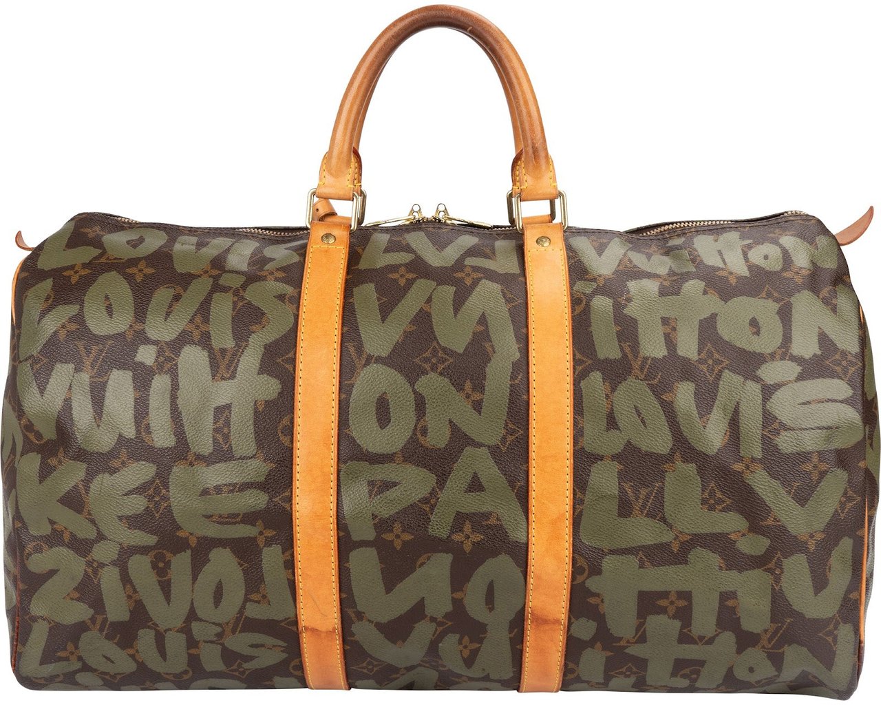 Louis Vuitton Louis Vuitton Limited Monogram Canvas Graffiti Keepall 50 Travel Bag Groen