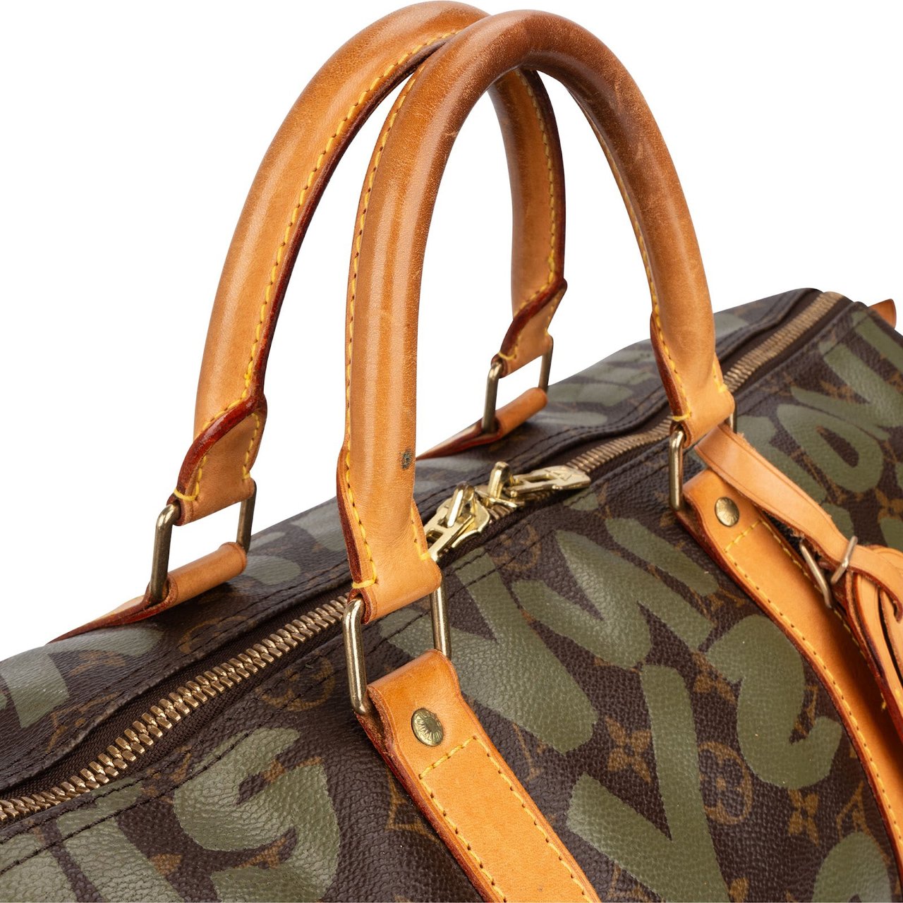 Louis Vuitton Louis Vuitton Limited Monogram Canvas Graffiti Keepall 50 Travel Bag Groen