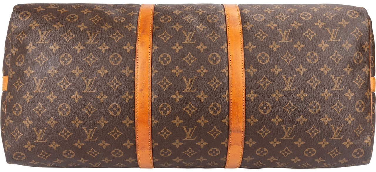 Louis Vuitton Monogram Canvas Keepall 60 Bandoulière Travel Bag Bruin