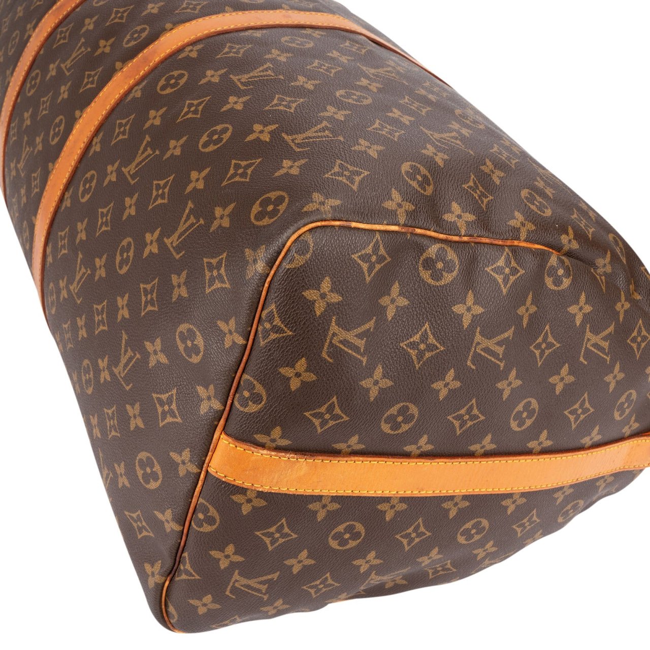 Louis Vuitton Monogram Canvas Keepall 60 Bandoulière Travel Bag Bruin