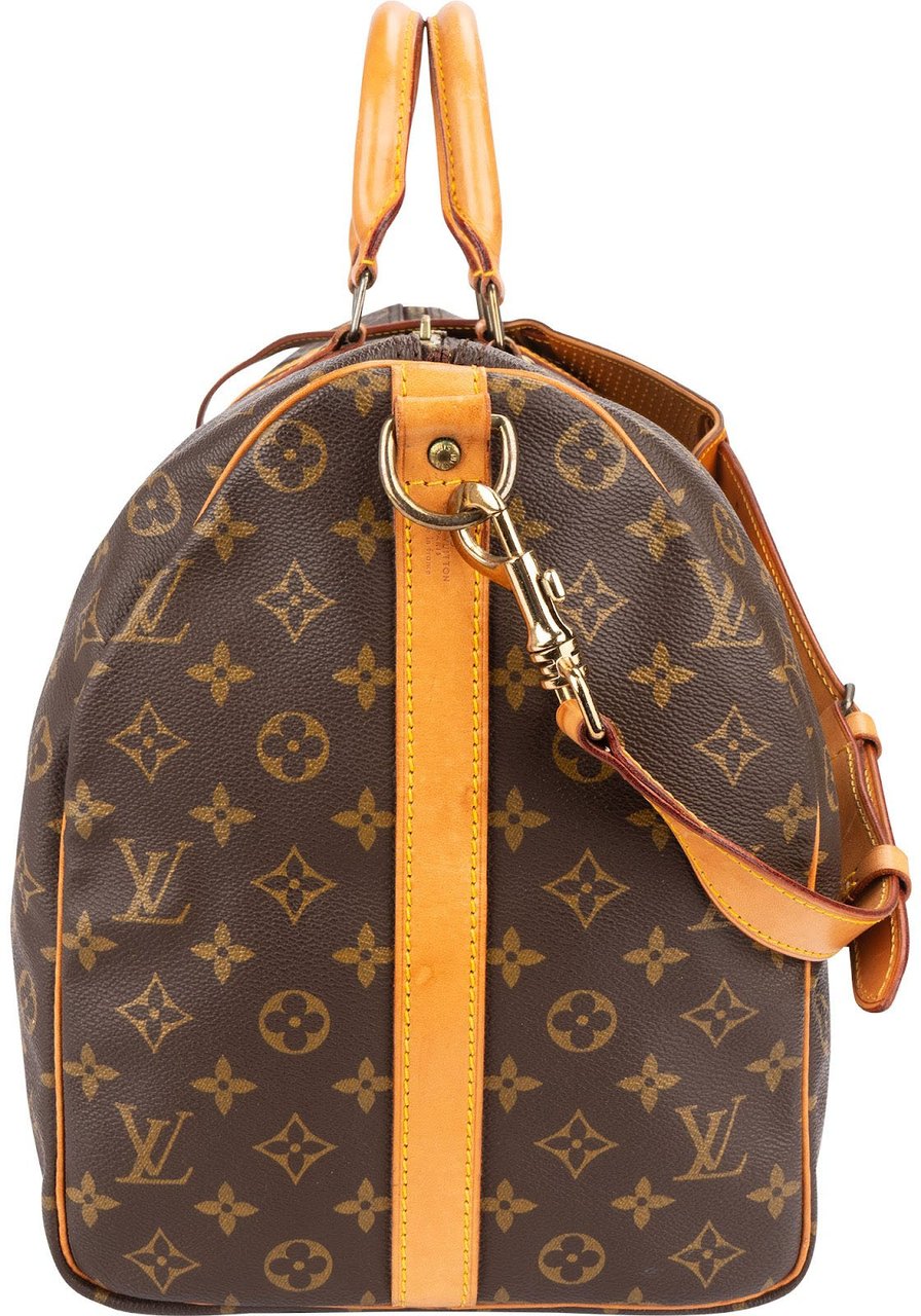 Louis Vuitton Monogram Canvas Keepall 50 Bandoulière Travel Bag Bruin
