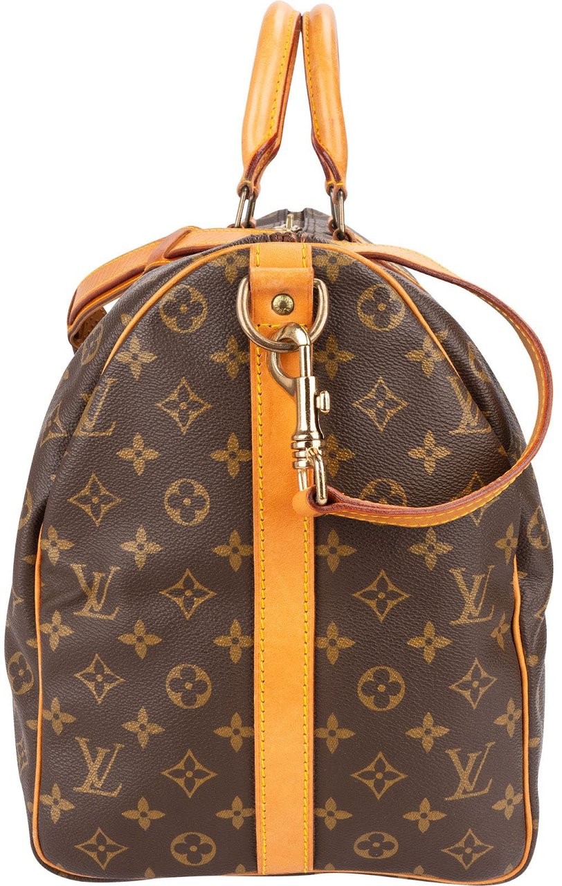 Louis Vuitton Monogram Canvas Keepall 50 Bandoulière Travel Bag Bruin