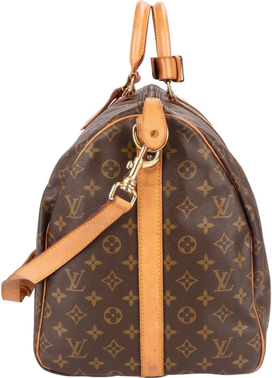 Louis Vuitton Monogram Canvas Keepall 55 Bandoulière Travel Bag Bruin