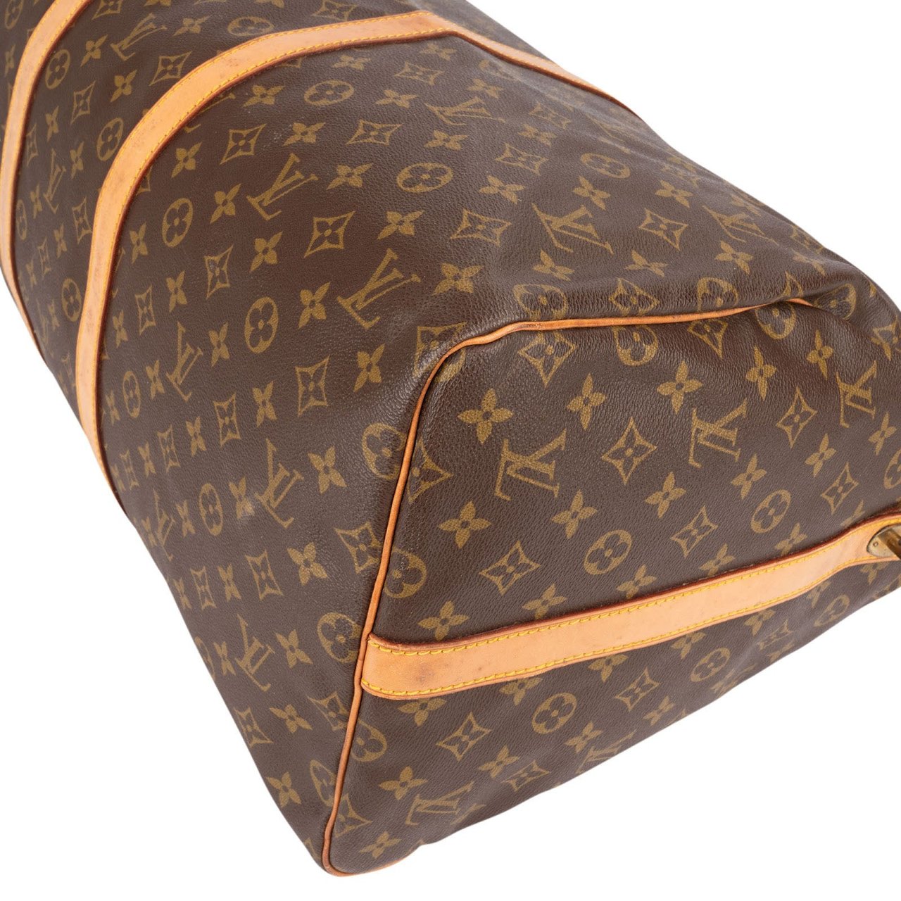 Louis Vuitton Monogram Canvas Keepall 55 Bandoulière Travel Bag Bruin
