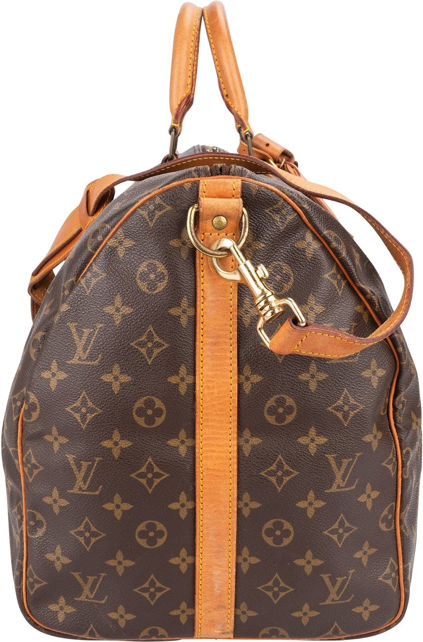Louis Vuitton Monogram Canvas Keepall 55 Bandoulière Travel Bag Bruin