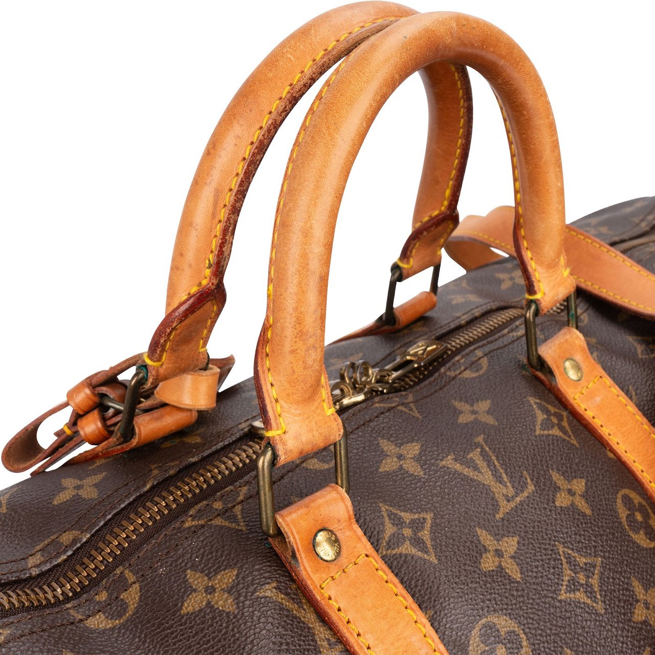 Louis Vuitton Monogram Canvas Keepall 55 Bandoulière Travel Bag Bruin