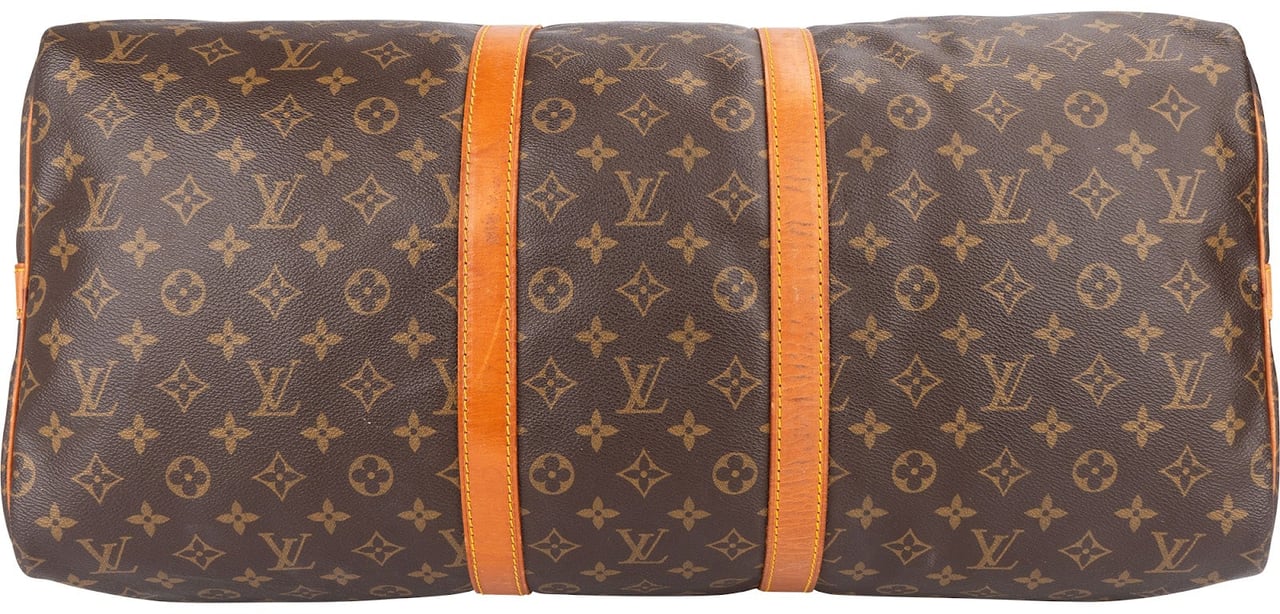 Louis Vuitton Monogram Canvas Keepall 55 Bandoulière Travel Bag Bruin