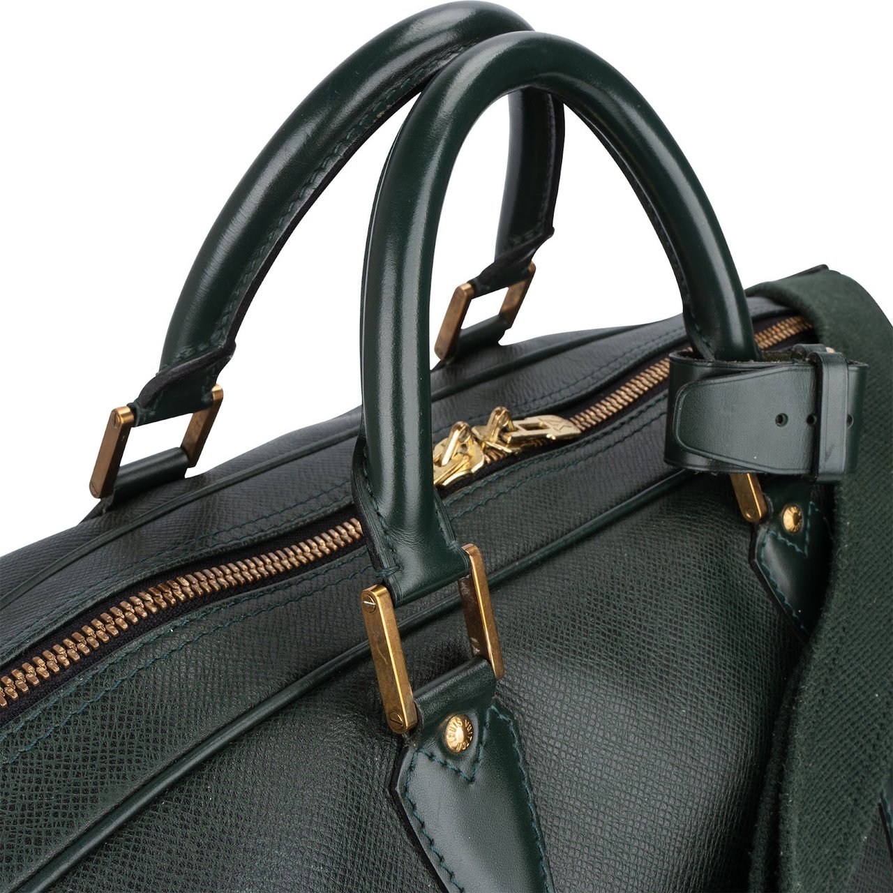 Louis Vuitton Louis Vuitton Green Taiga Leather Kendall 55 Bandoulière Travel Bag Groen