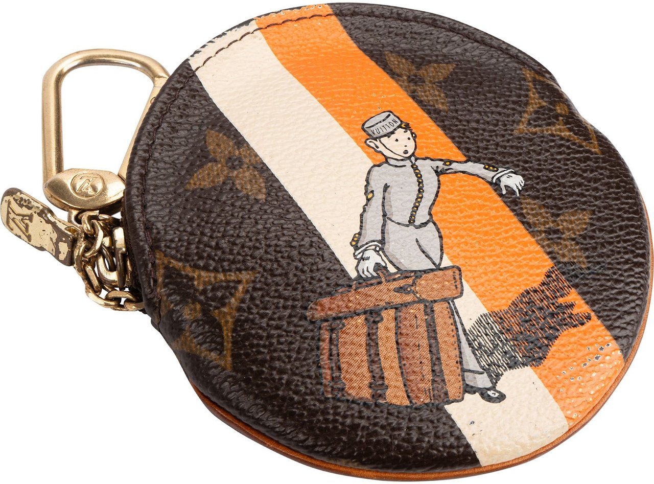 Louis Vuitton Louis Vuitton Limited Monogram Canvas Illustre Groom Rond Key Pouch Bruin