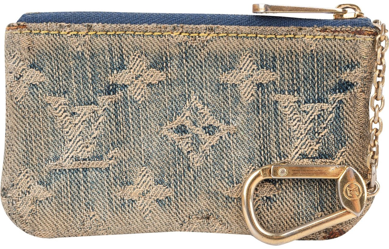 Louis Vuitton Monogram Denim Pochette Cles Key Pouch Blauw