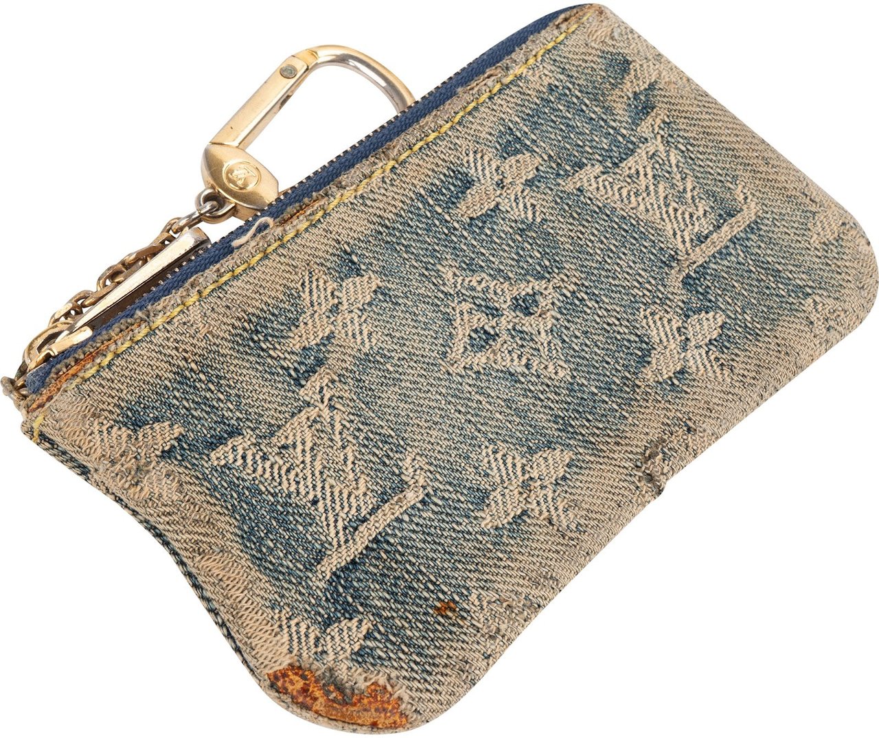 Louis Vuitton Monogram Denim Pochette Cles Key Pouch Blauw