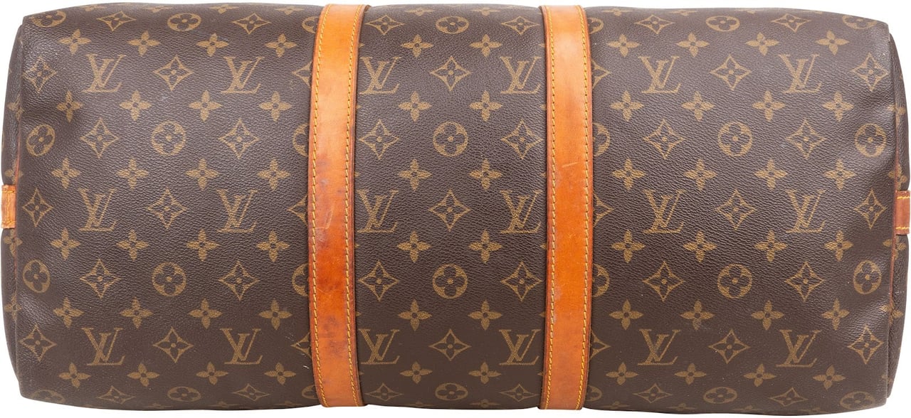 Louis Vuitton Monogram Canvas Keepall 50 Bandoulière Travel Bag Bruin