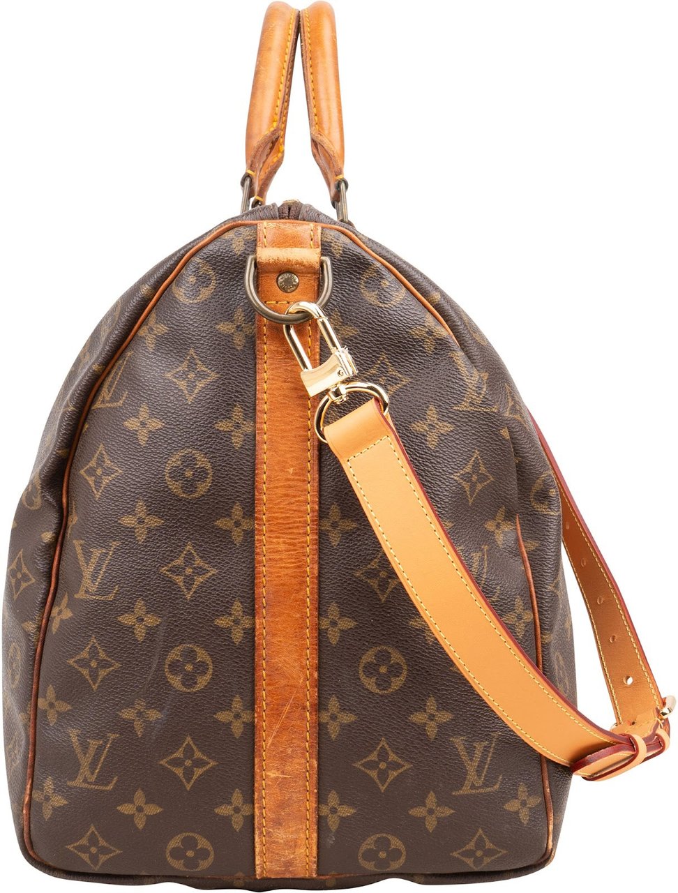 Louis Vuitton Monogram Canvas Keepall 50 Bandoulière Travel Bag Bruin