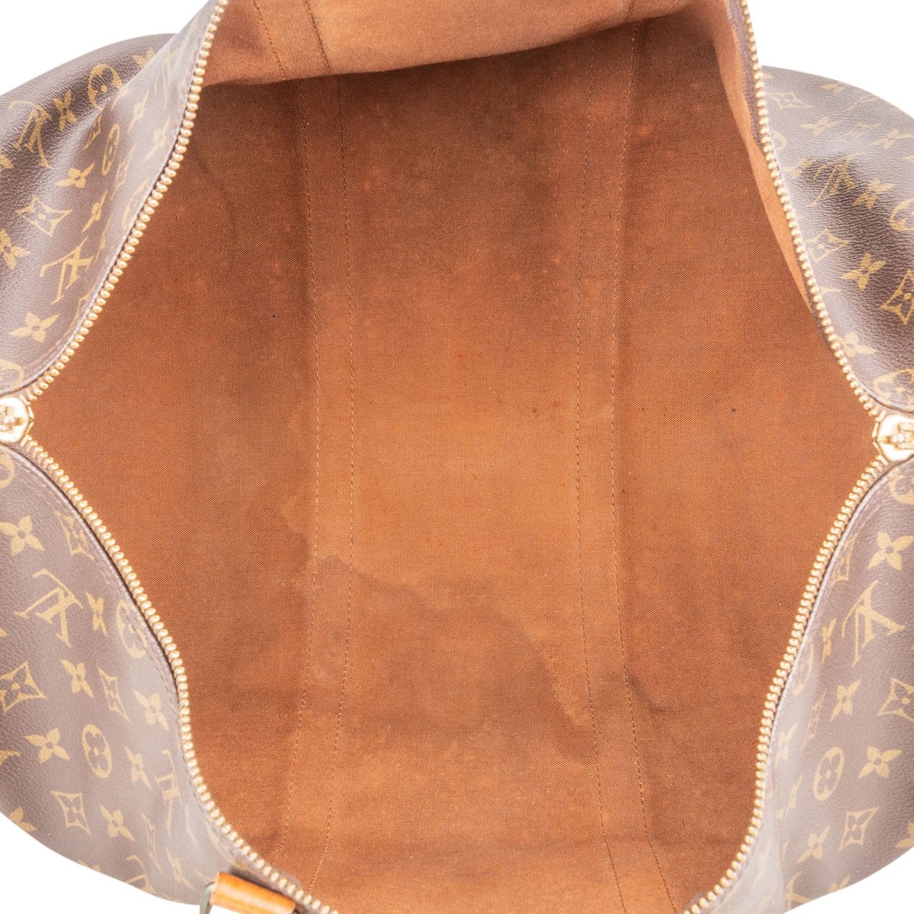 Louis Vuitton Monogram Canvas Keepall 50 Bandoulière Travel Bag Bruin