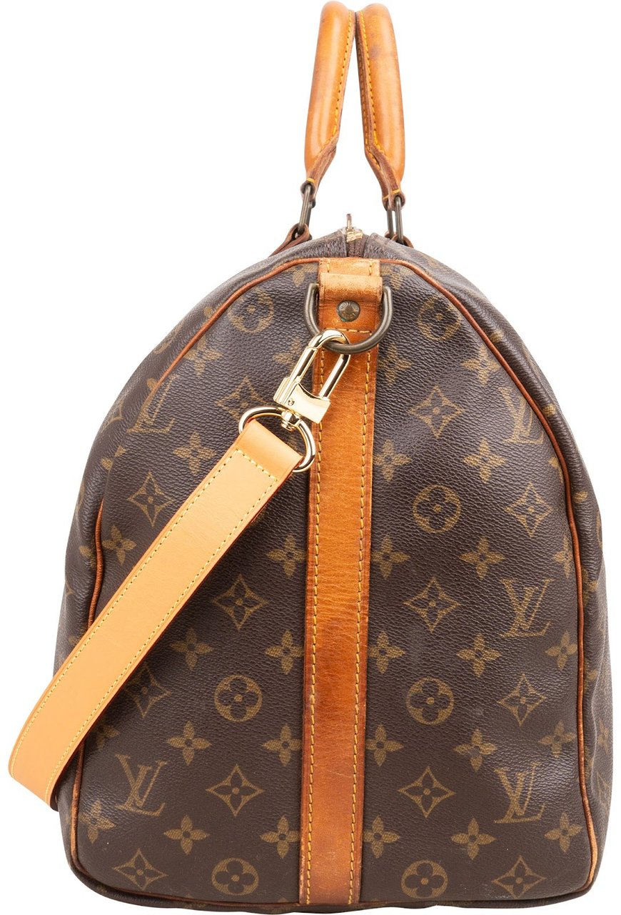 Louis Vuitton Monogram Canvas Keepall 50 Bandoulière Travel Bag Bruin
