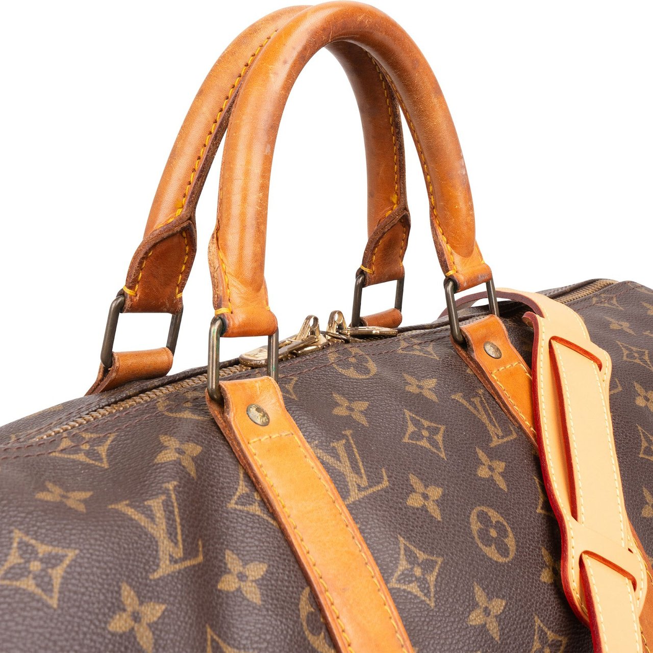 Louis Vuitton Monogram Canvas Keepall 50 Bandoulière Travel Bag Bruin