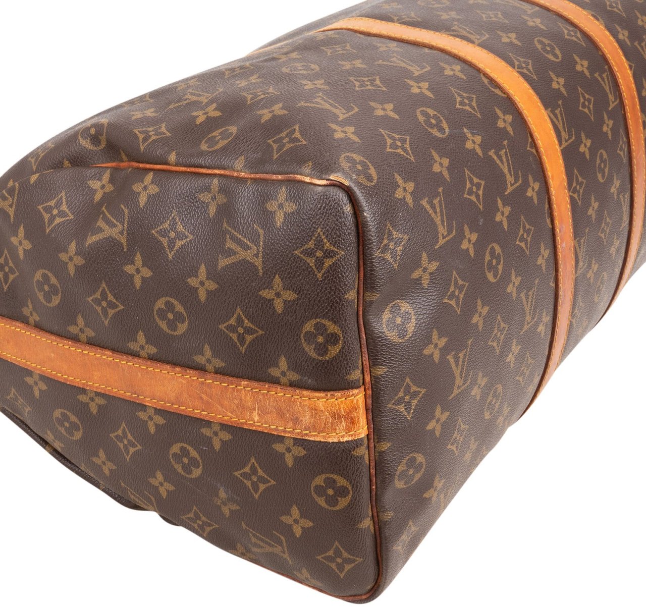 Louis Vuitton Monogram Canvas Keepall 50 Bandoulière Travel Bag Bruin