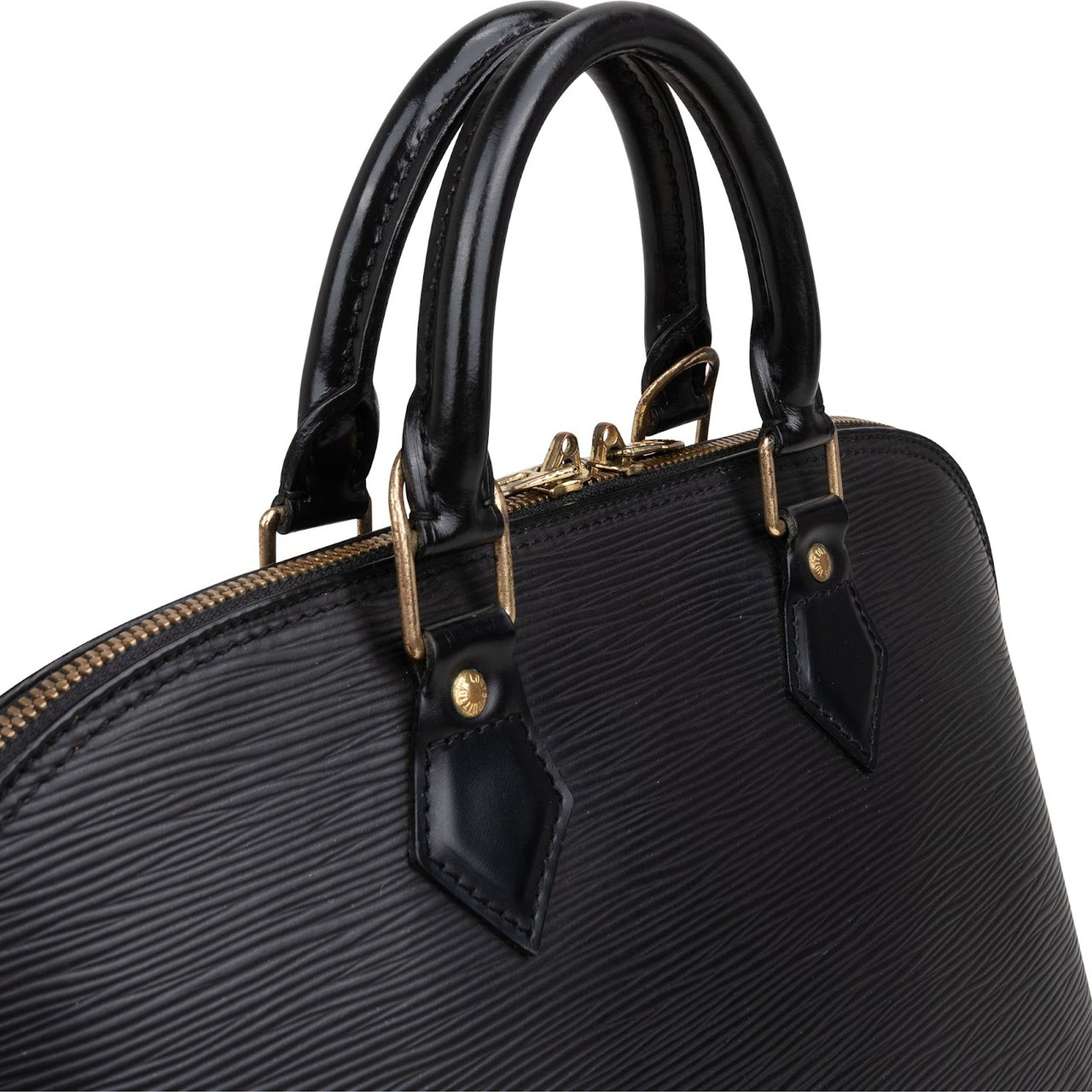 Louis Vuitton Louis Vuitton Noir Epi Leather Alma PM Handbag Zwart