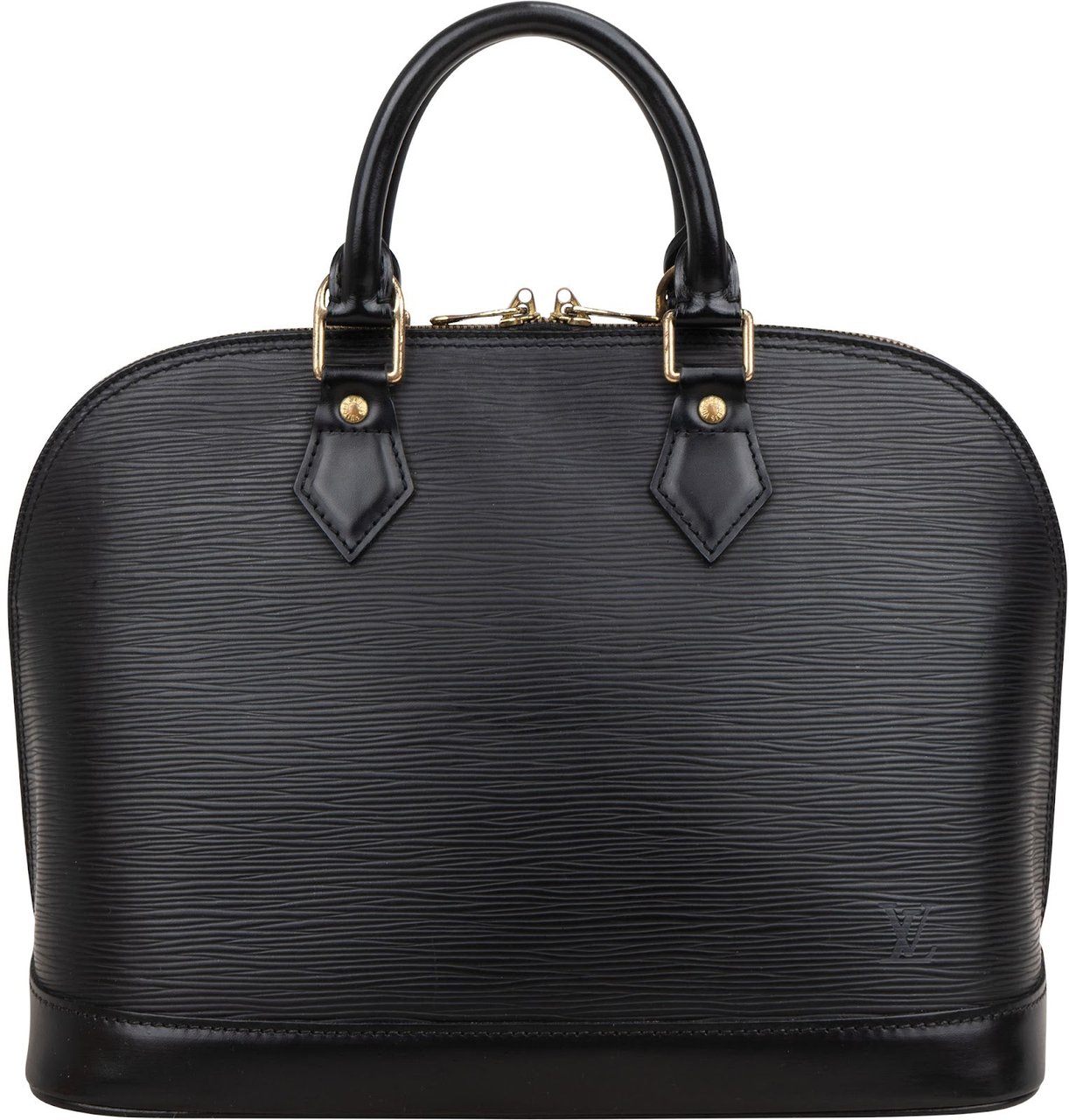 Louis Vuitton Louis Vuitton Noir Epi Leather Alma PM Handbag Zwart