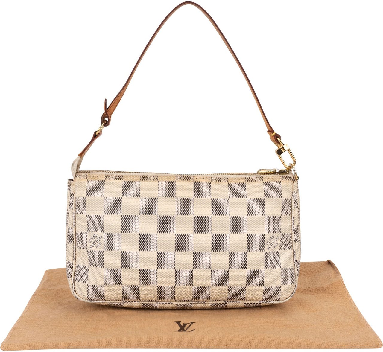 Louis Vuitton Monogram Damier Azur Pochette Accessoires Handbag Wit