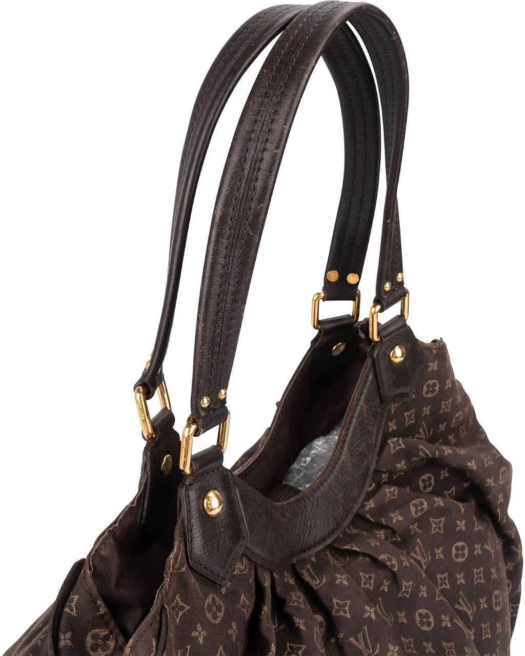 Louis Vuitton Mini Lin Monogram Idylle Fantaisie Hobo Shoulder Bag Bruin