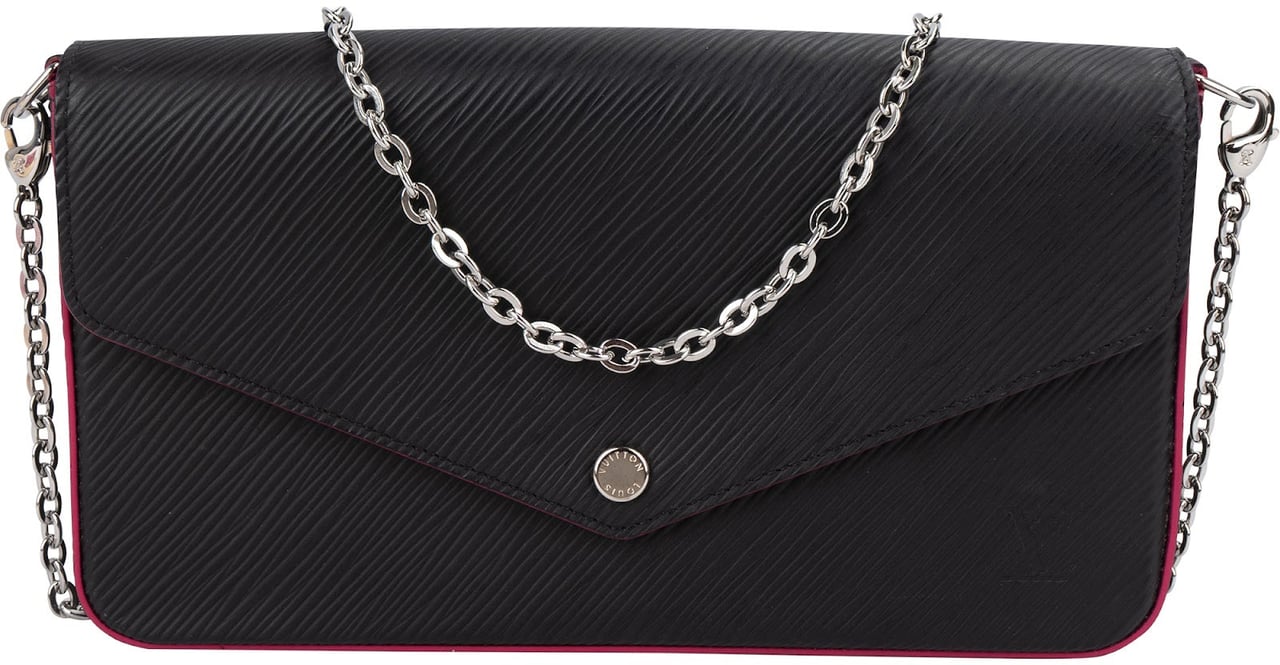 Louis Vuitton Louis Vuitton Noir Epi Leather Bicolor Pochette Felicie Crossbody Bag Zwart