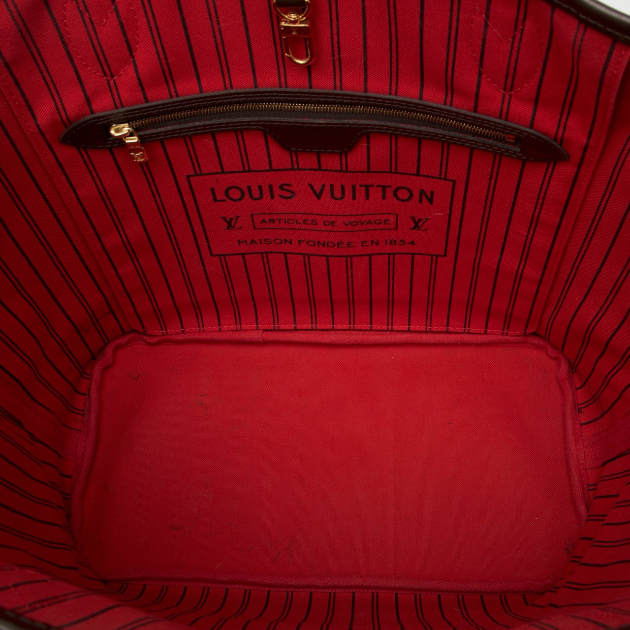Louis Vuitton Damier Ebene Neverfull MM Bruin