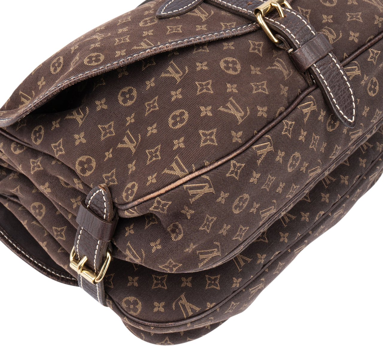 Louis Vuitton Mini Lin Monogram Saumur 30 Crossbody Bag Bruin