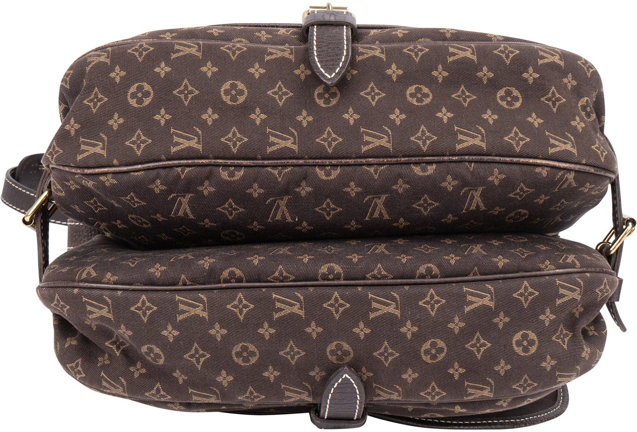 Louis Vuitton Mini Lin Monogram Saumur 30 Crossbody Bag Bruin