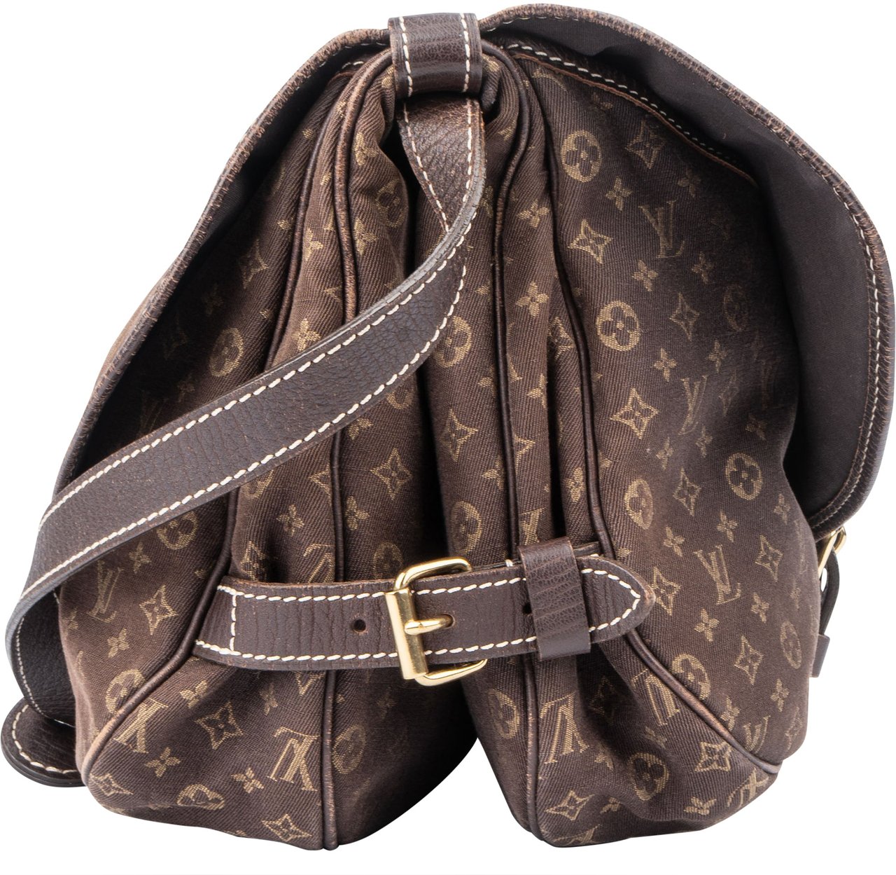 Louis Vuitton Mini Lin Monogram Saumur 30 Crossbody Bag Bruin