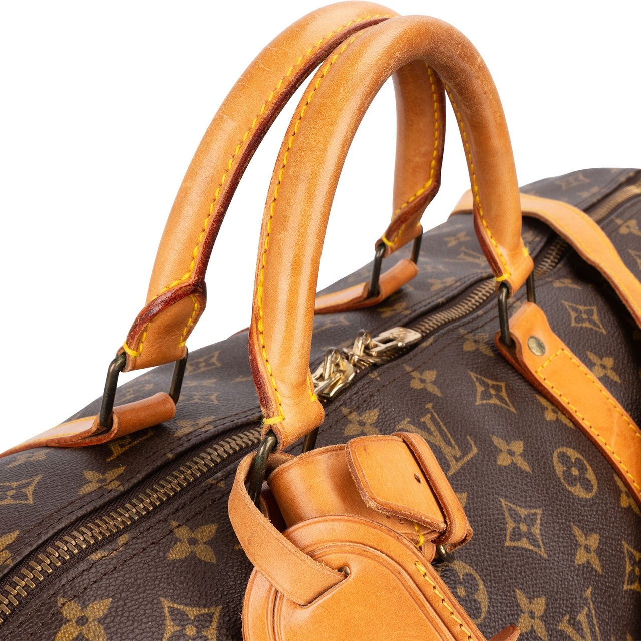 Louis Vuitton Monogram Canvas Keepall 60 Bandoulière Travel Bag Bruin