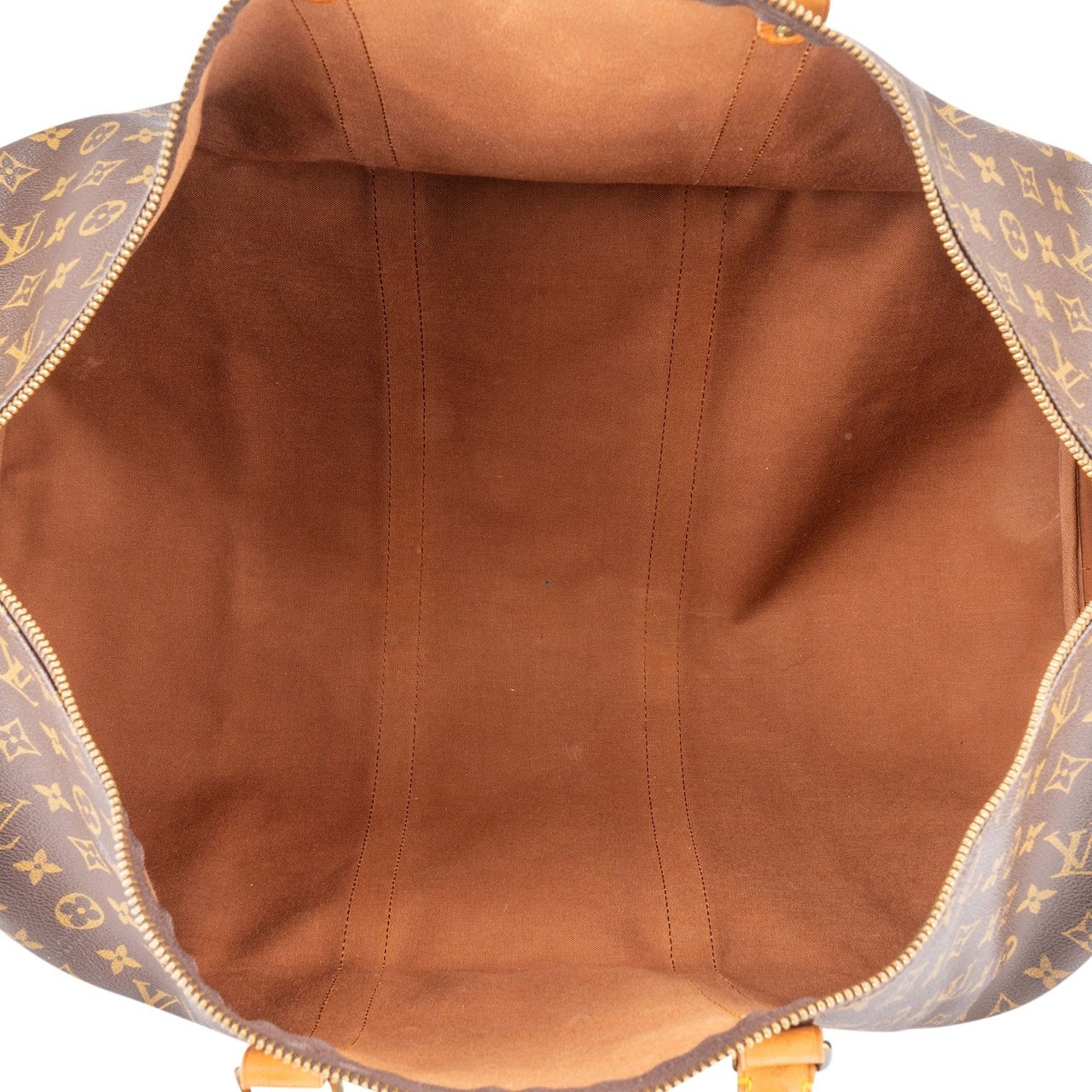Louis Vuitton Monogram Canvas Keepall 60 Bandoulière Travel Bag Bruin