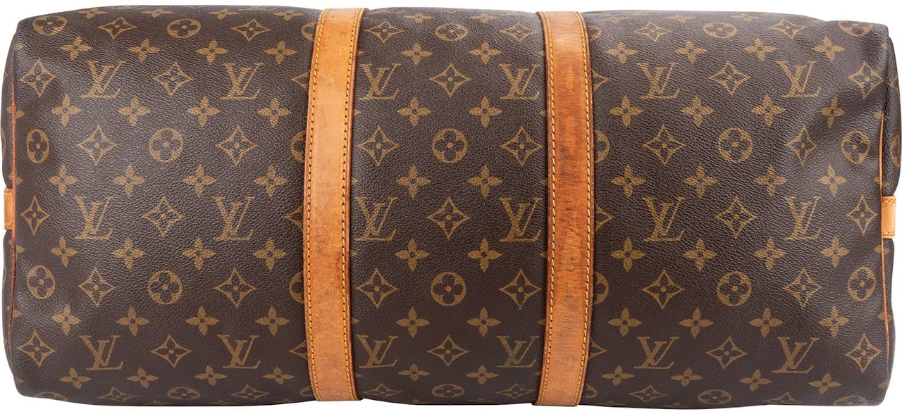 Louis Vuitton Monogram Canvas Keepall 50 Bandoulière Travel Bag Bruin