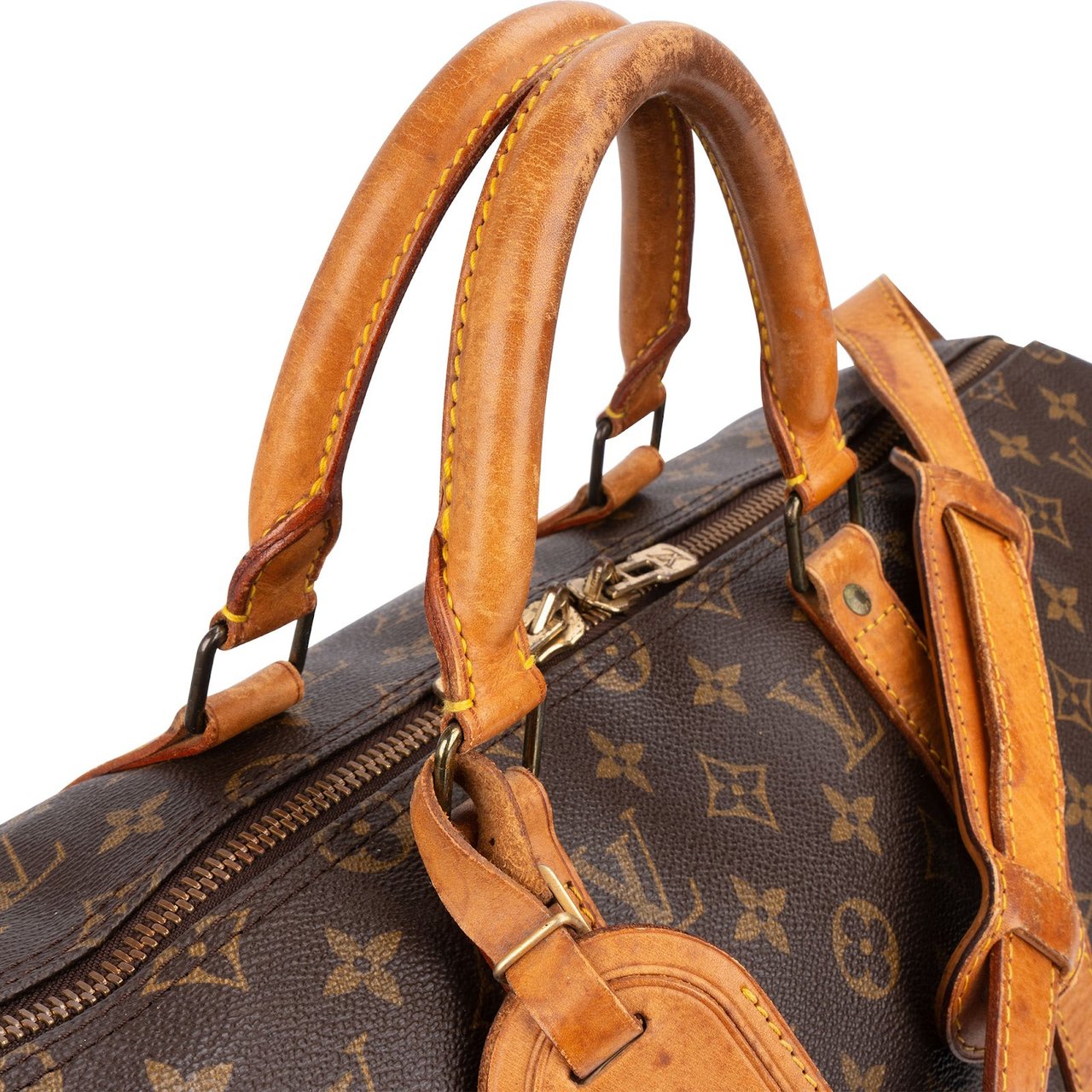 Louis Vuitton Monogram Canvas Keepall 50 Bandoulière Travel Bag Bruin