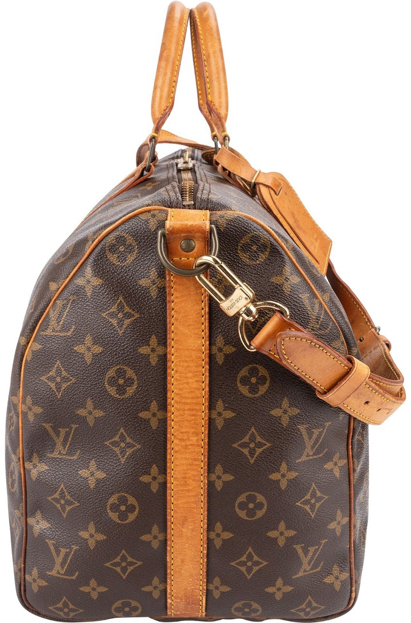 Louis Vuitton Monogram Canvas Keepall 50 Bandoulière Travel Bag Bruin