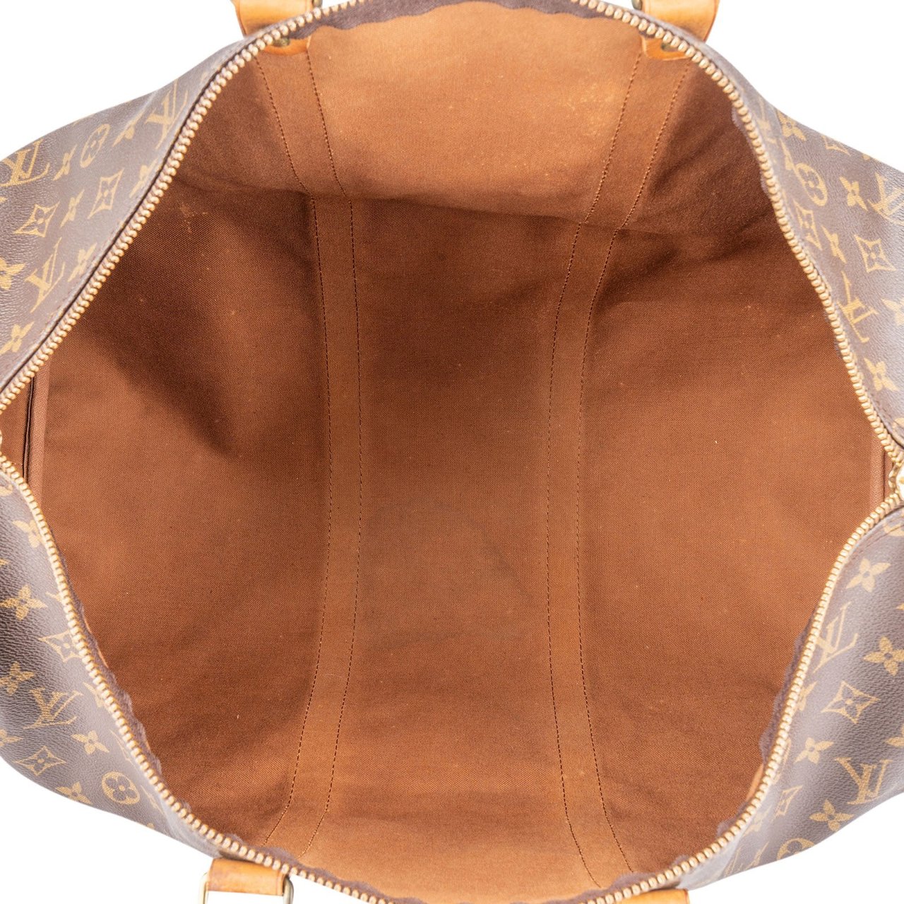 Louis Vuitton Monogram Canvas Keepall 50 Bandoulière Travel Bag Bruin