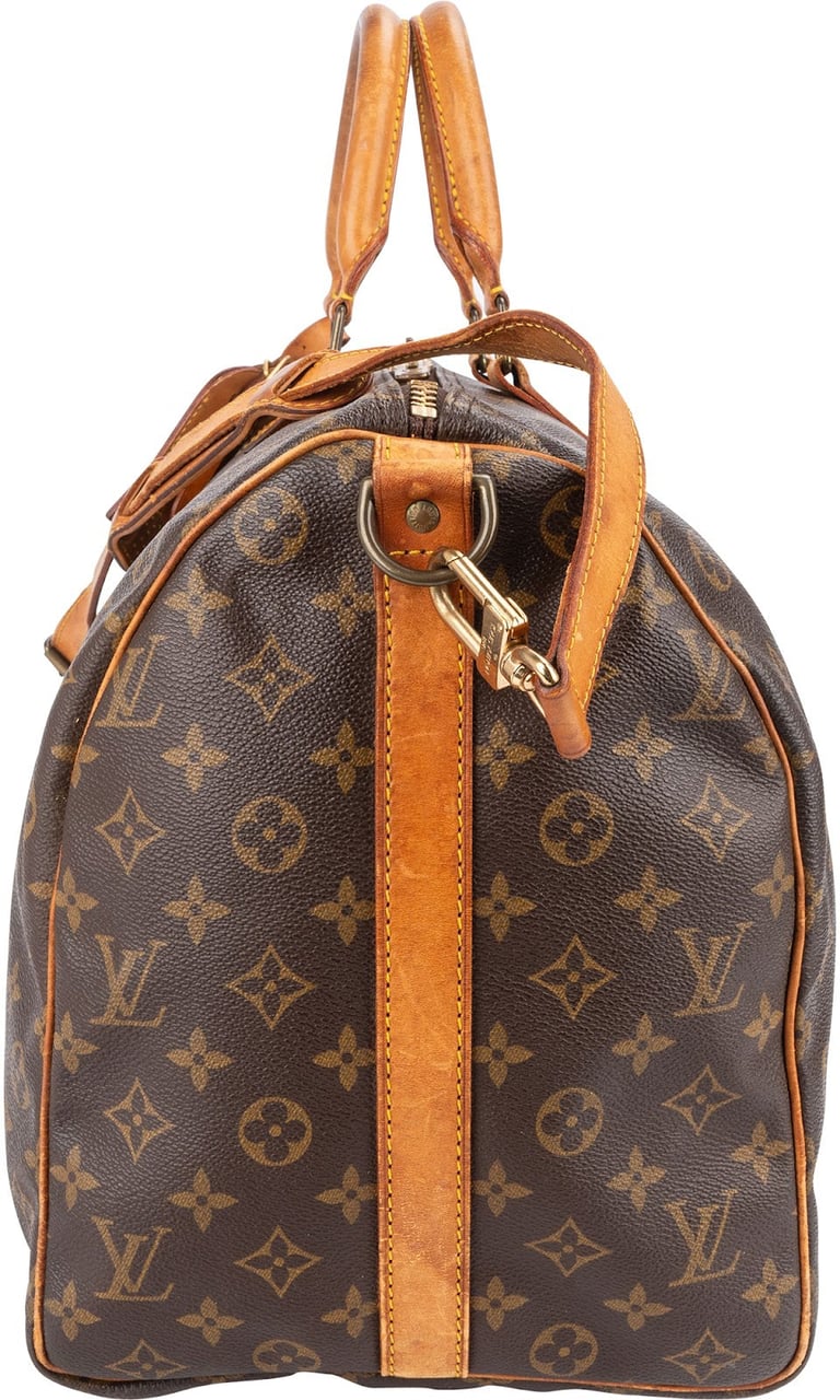 Louis Vuitton Monogram Canvas Keepall 50 Bandoulière Travel Bag Bruin