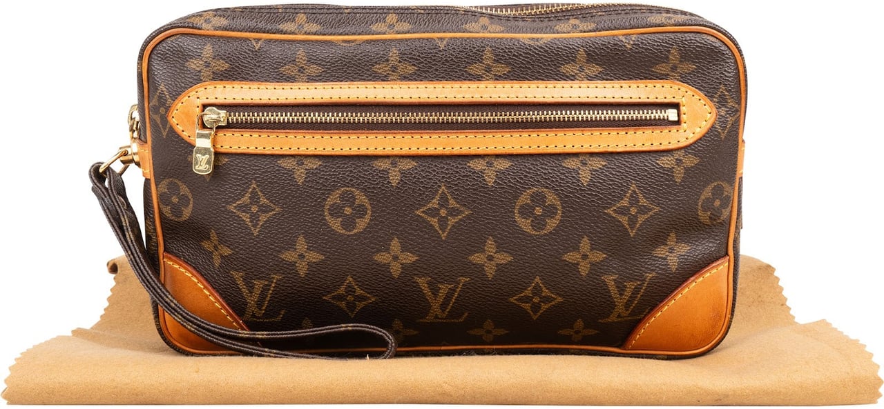 Louis Vuitton Louis Vuitton Canvas Monogram Marly Dragonne Clutch Bruin