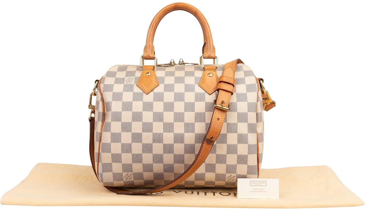 Louis Vuitton Louis Vuitton Monogram Damier Azur Speedy 25 Bandoulière Handbag Wit