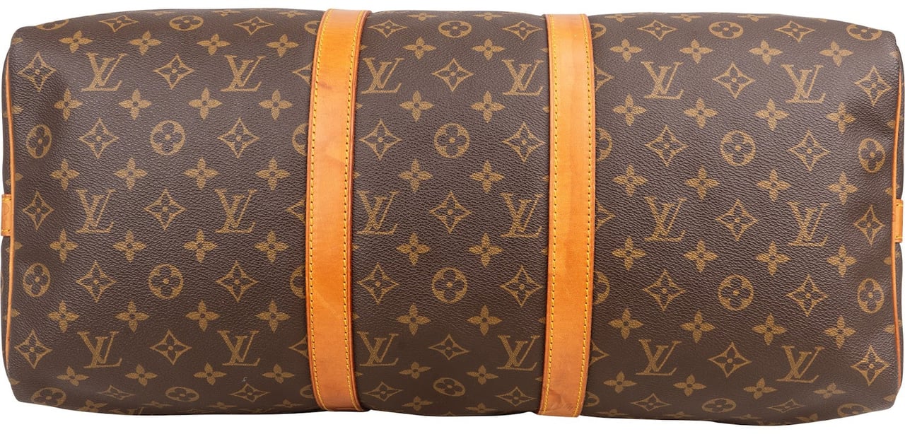 Louis Vuitton Monogram Canvas Keepall 50 Bandoulière Travel Bag Bruin