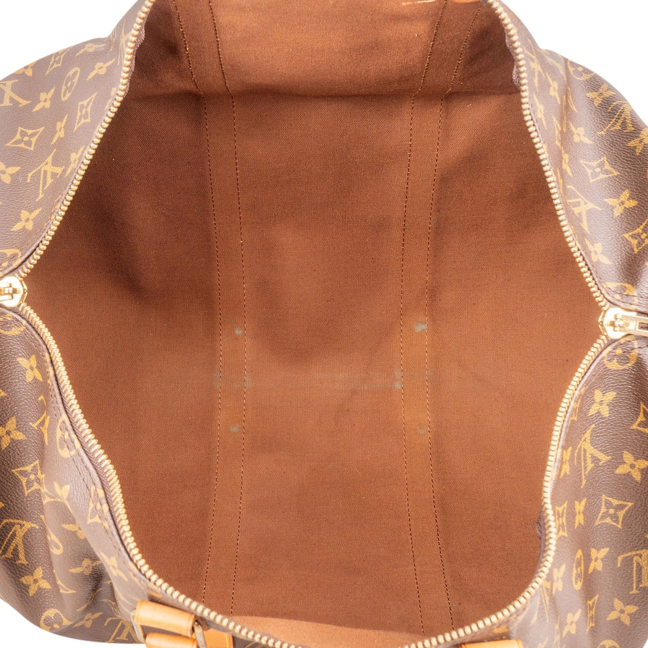 Louis Vuitton Monogram Canvas Keepall 50 Bandoulière Travel Bag Bruin