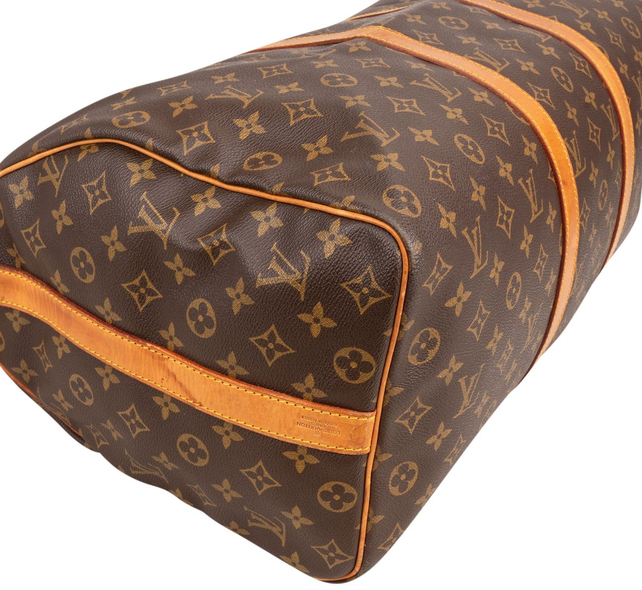 Louis Vuitton Monogram Canvas Keepall 50 Bandoulière Travel Bag Bruin