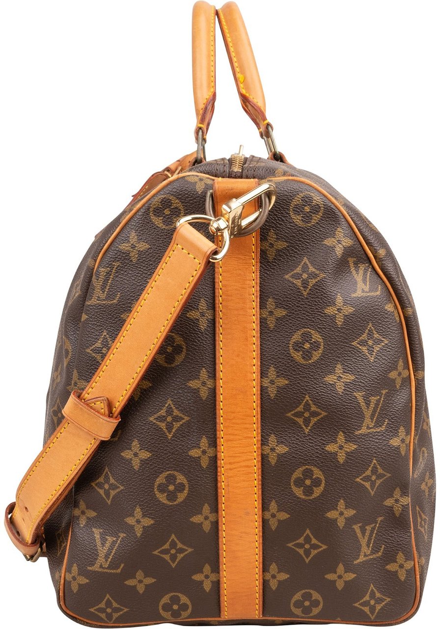 Louis Vuitton Monogram Canvas Keepall 50 Bandoulière Travel Bag Bruin