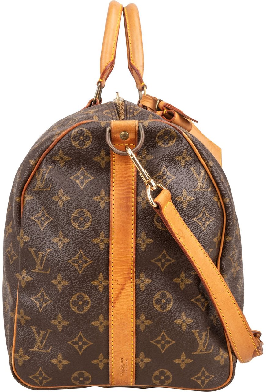 Louis Vuitton Monogram Canvas Keepall 50 Bandoulière Travel Bag Bruin